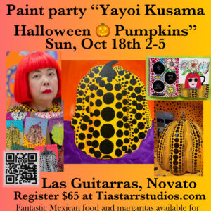 Paint & Sip "Yayoi Kusama Halloween pumpkins" Sun Oct 18 2-5